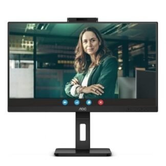 Monitor profesional aoc 24p3cw 23.8"/ full hd/ webcam/ multimedia/ regulable en altura/ negro