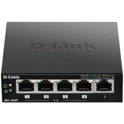 Switch d-link des-1005p 5 puertos/ rj45 10/100mbps poe