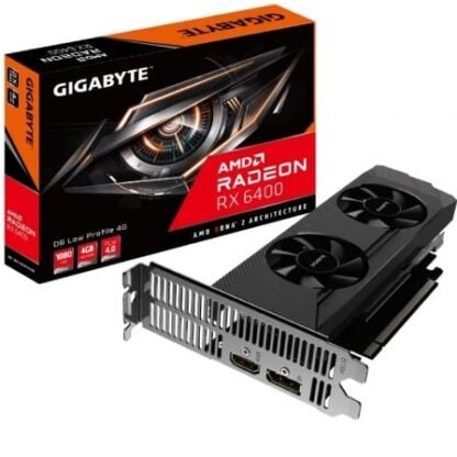 Tarjeta gráfica gigabyte radeon rx 6400 d6 low profile/ 4gb gddr6