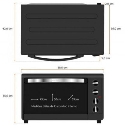 Horno de sobremesa grunkel hr-48rmrusti/ 2000w/ capacidad 48l - Imagen 4
