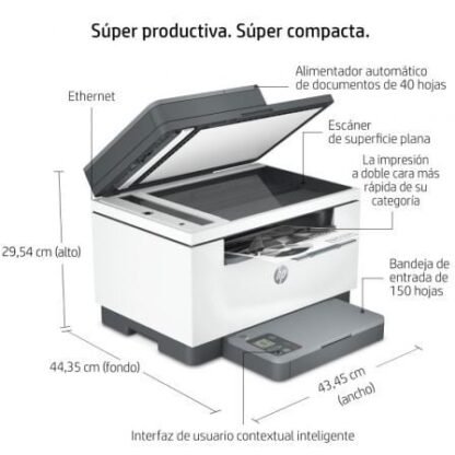 Multifunción láser monocromo hp laserjet mfp m234sdn dúplex/ adf/ blanca - Imagen 4