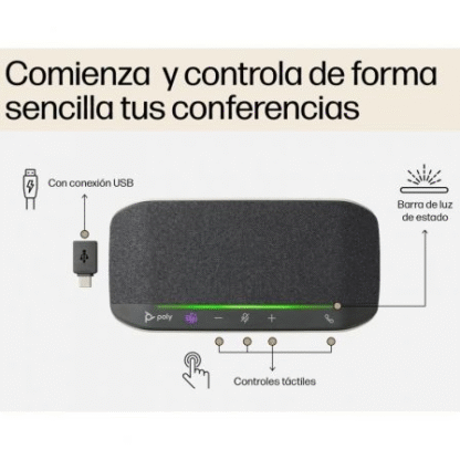 Altavoz portátil para conferencias poly sync 10 para microsoft teams/ usb-bluetooth/ negro - Imagen 4