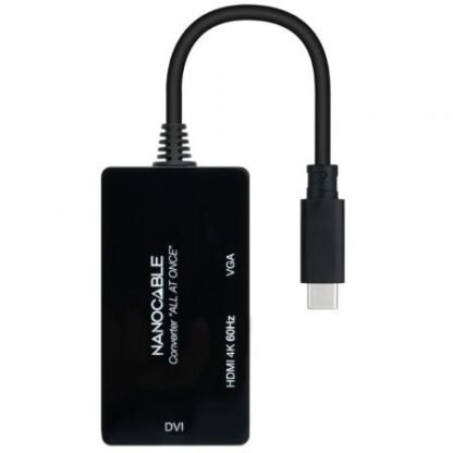Conversor nanocable 10.16.4301-all/ usb tipo-c macho - hdmi hembra - dvi-i hembra - vga hembra/ 20cm/ negro - Imagen 2