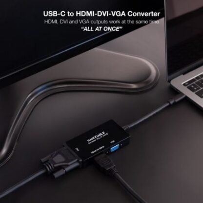 Conversor nanocable 10.16.4301-all/ usb tipo-c macho - hdmi hembra - dvi-i hembra - vga hembra/ 20cm/ negro - Imagen 4