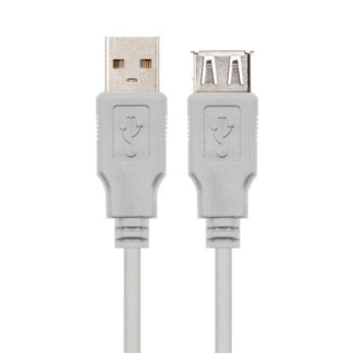 Cable alargador usb 2.0 nanocable 10.01.203/ usb macho - usb hembra/ 1.8m/ beige