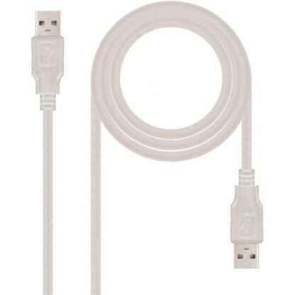 Cable usb 2.0 nanocable 10.01.0303/ usb macho - usb macho/ 2m/ beige - Imagen 2