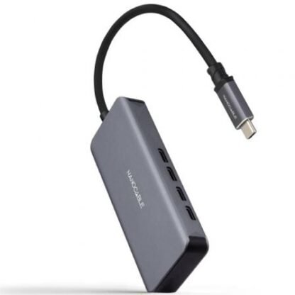 Hub usb tipo-c nanocable 10.16.4504/ 4xusb tipo-c/ gris