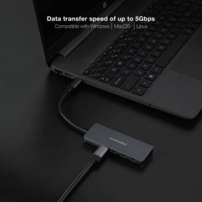 Hub usb tipo-c nanocable 10.16.4504/ 4xusb tipo-c/ gris - Imagen 4