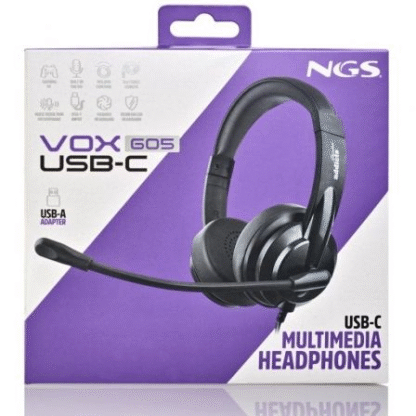 Auriculares ngs vox605 usb/ con micrófono/ usb/ negros - Imagen 4