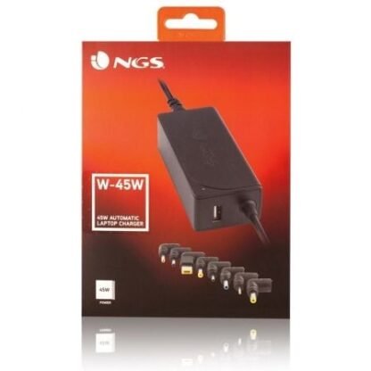 Cargador de portátil ngs w-45w/ 45w/ automático/ 8 conectores/ voltaje 19-20v/ 1 usb - Imagen 2