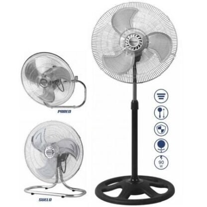 Ventilador 3 en 1 orbegozo pws 0547/ sobremesa/ pie/ pared/ 90w/ 3 aspas 45cm/ 3 velocidades