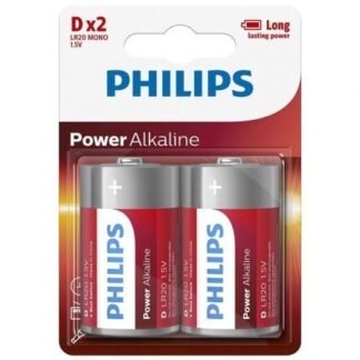 Pack de 2 pilas d philips lr20p2b/05/ 1.5v/ alcalinas