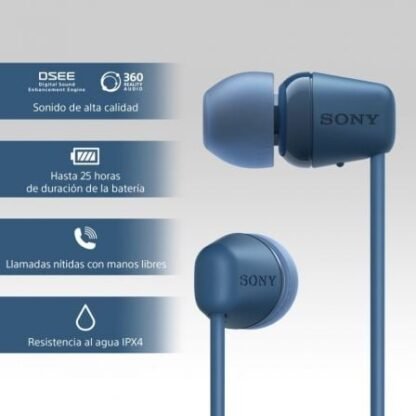 Auriculares inalámbrico intrauditivos sony wi-c100/ con micrófono/ bluetooth/ azules - Imagen 4