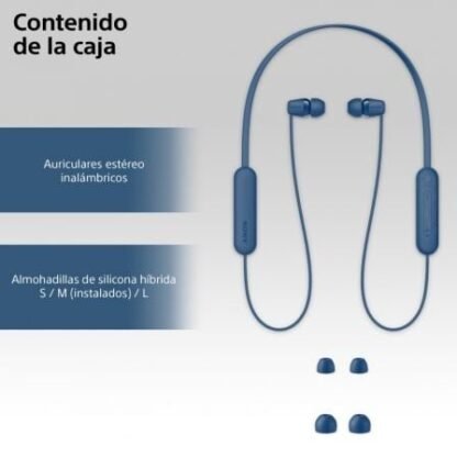 Auriculares inalámbrico intrauditivos sony wi-c100/ con micrófono/ bluetooth/ azules - Imagen 5