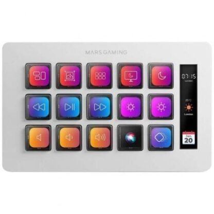 Stream deck slim mars gaming msd-one/ 15 teclas lcd/ blanco - Imagen 2