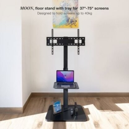 Soporte de suelo inclinable/ ajustable tooq moon fs2287m-b para tv de 37-75"/ hasta 40kg - Imagen 5