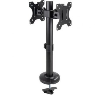 Soporte de mesa para 2 monitores tooq db1132tn-b/ giratorio/ inclinable/ hasta 8kg