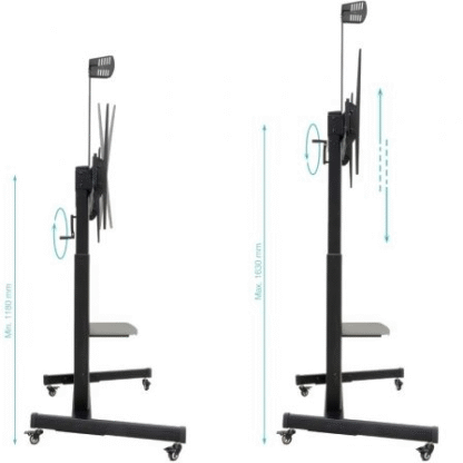 Soporte de suelo inclinable con ruedas tooq fs20406hm-b para tv de 60-100"/ hasta 120kg - Imagen 3