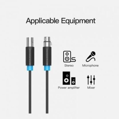 Cable estéreo vention bbfbh/ xlr macho - xlr hembra/ 2m/ negro - Imagen 4