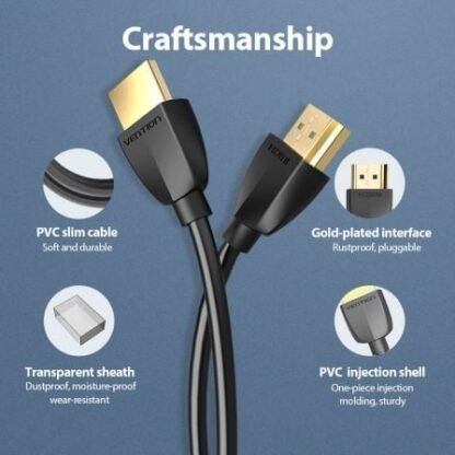 Cable hdmi 2.0 4k vention aaibg/ hdmi macho - hdmi macho/ 1.5m/ negro - Imagen 3