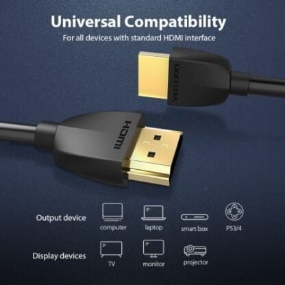 Cable hdmi 2.0 4k vention aaibg/ hdmi macho - hdmi macho/ 1.5m/ negro - Imagen 4