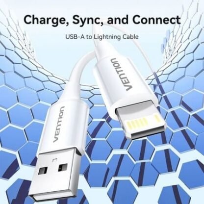 Cable usb 2.0 lightning vention laiwf/ usb macho - lightning macho/ 480mbps/ 1m/ blanco - Imagen 2