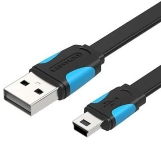 Cable usb 2.0 vention vas-a14-b100/ mini usb macho - usb macho/ hasta 10w/ 480mbps/ 1m/ azul y negro