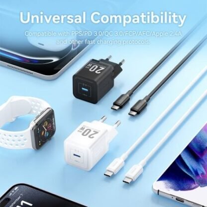 Cargador de pared gan vention tz-fepb0-eu-01/ 1xusb tipo-c + cable usb tipo-c/ 20w - Imagen 2