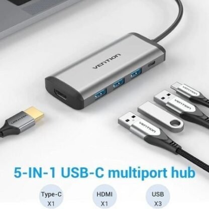 Docking usb tipo-c vention cnbhb/ 1xhdmi/ 3xusb/ 1xusb tipo-c pd/ gris - Imagen 2