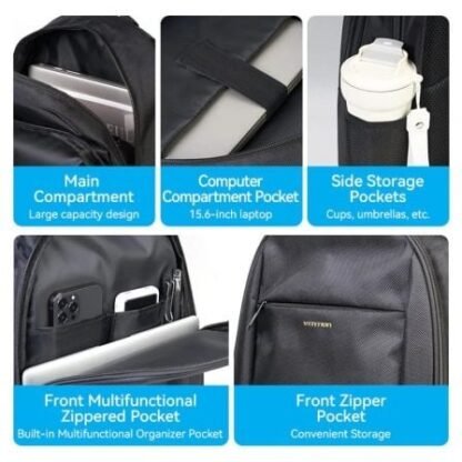 Mochila vention krmb0 para portátiles hasta 15.6"/ 20l/ negra - Imagen 4