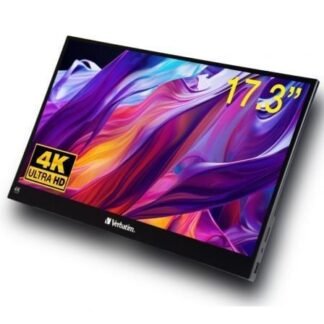Monitor portátil táctil verbatim pmt-17-4k 17.3"/ 4k/ negro