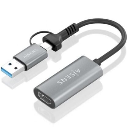 Conversor hdmi aisens a109-0913/ usb + usb tipo-c 3.1 macho - hdmi macho/ 15cm/ gris - Imagen 2