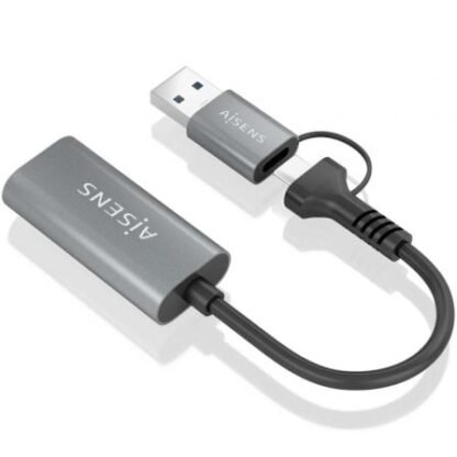 Conversor hdmi aisens a109-0913/ usb + usb tipo-c 3.1 macho - hdmi macho/ 15cm/ gris - Imagen 3