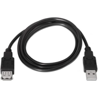 Cable alargador usb 2.0 aisens a101-0016/ usb macho - usb hembra/ hasta 2.5w/ 60mbps/ 1.8m/ negro - Imagen 2