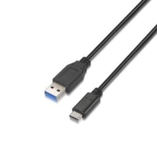 Cable usb 3.1 tipo-c aisens a107-0060/ usb tipo-c macho - usb macho/ hasta 27w/ 625mbps/ 1m/ negro
