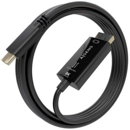 Cable conversor aisens a109-0879/ usb tipo-c macho - displayport macho/ 1.8m/ negro - Imagen 2