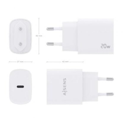 Cargador de pared aisens a110-0752/ 1xusb tipo-c/ 20w - Imagen 4