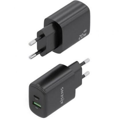 Cargador de pared gan aisens a110-0910/ 1xusb tipo-c/ 1xusb/ 20w/ negro - Imagen 3