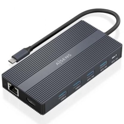 Docking usb tipo-c aisens asuc-12p017-gr/ 2xhdmi/ 4xusb/ 1xusb tipo-c/ 1xrj45/ 1xdisplayport/ 1xlector tarjetas/ 1xusb tipo-c - Imagen 2
