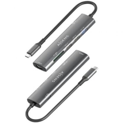 Docking usb tipo-c aisens asuc-7p025-gr/ 1xhdmi/ 3xusb/ 1xusb tipo-c pd/ 1xlector tarjetas/ gris - Imagen 3