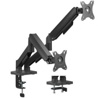 Soporte de mesa con contrapeso para 2 monitores aisens dt32tsr-357/ giratorio/ inclinable/ hasta 9kg