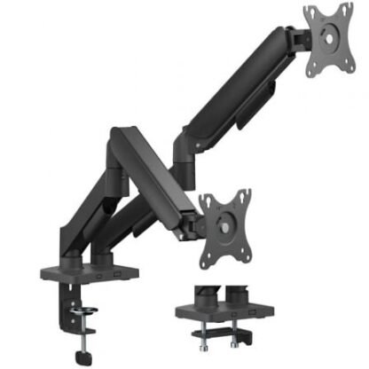 Soporte de mesa con contrapeso para 2 monitores aisens dt32tsr-357/ giratorio/ inclinable/ hasta 9kg