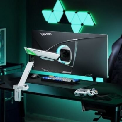 Soporte de mesa gaming con contrapeso para monitor aisens dt49tsr-343/ giratorio/ inclinable/ hasta 16kg - Imagen 4