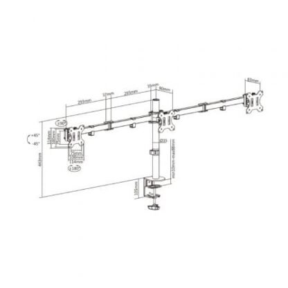 Soporte de mesa para 3 monitores aisens dt27tsr-061/ giratorio/ inclinable/ hasta 7kg - Imagen 5
