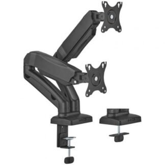 Soporte de mesa con contrapeso para 2 monitores o tv aisens dt32tsr-221/giratorio/ inclinable/ hasta 9kg