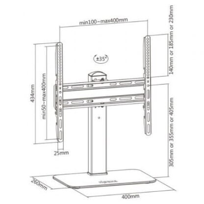 Soporte de mesa giratorio dt55s-217 para tv y monitor de 32"-55"/ hasta 40 kg - Imagen 4