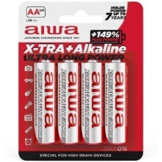 Pack de 4 pilas aa aiwa x-tra+alcaline lr6/ 1.5v/ alcalinas
