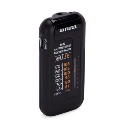Radio portátil aiwa r-22bk/ con batería/ a pilas/ negra - Imagen 3