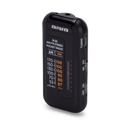 Radio portátil aiwa r-22bk/ con batería/ a pilas/ negra - Imagen 4