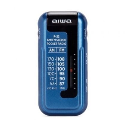 Radio portátil aiwa r-22bl/ con batería/ a pilas/ azul